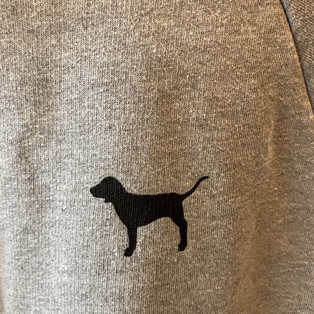 Victoria's Secret Y2K Vintage Sleeve Dog Sweatshirt Small Gray Rainbow Logo Sz M - Picture 2 of 9